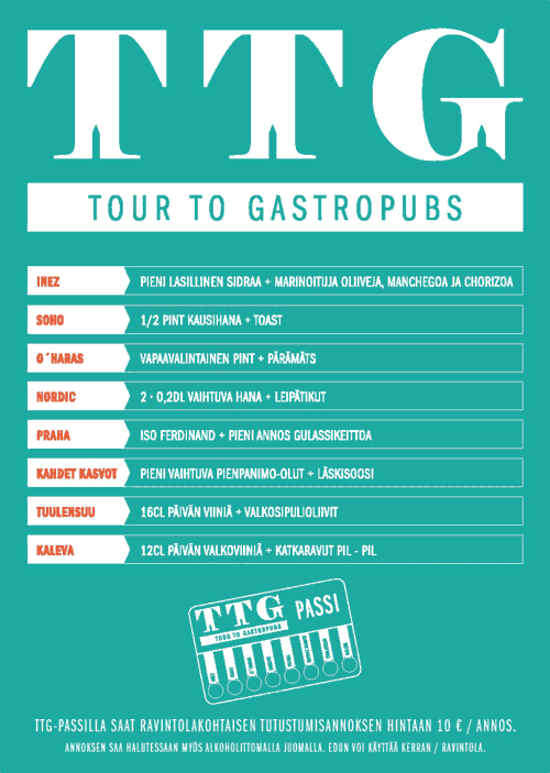 Tour To Gastropubs 2016 – TTG-passi